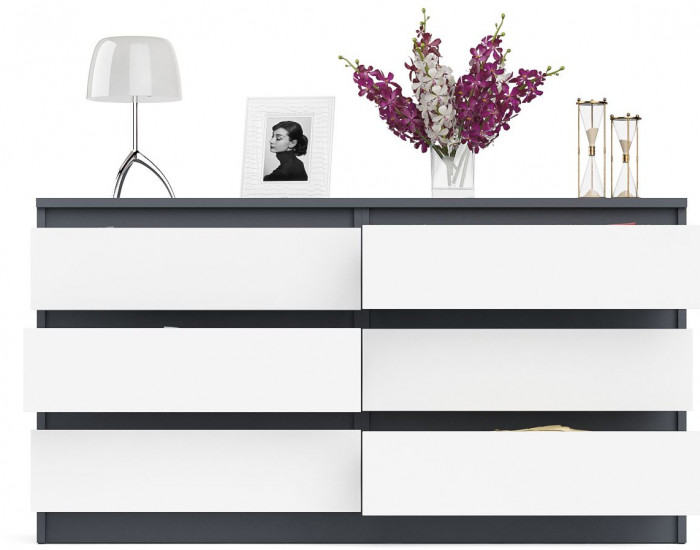 Мори Комод МК1380.6, графит/белый