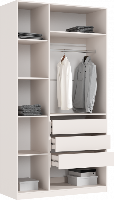 Ларго Шкаф 3-х створчатый 1200 (1 полка/3ящика), Кашемир