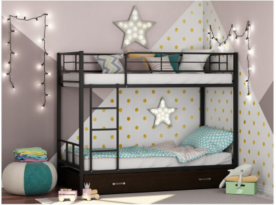 Двухъярусная кровать Севилья 2Я (Черный, Дуб молочный)