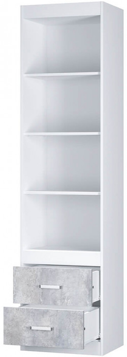 Шкаф открытый Паскаль, Белый, Цемент светлый