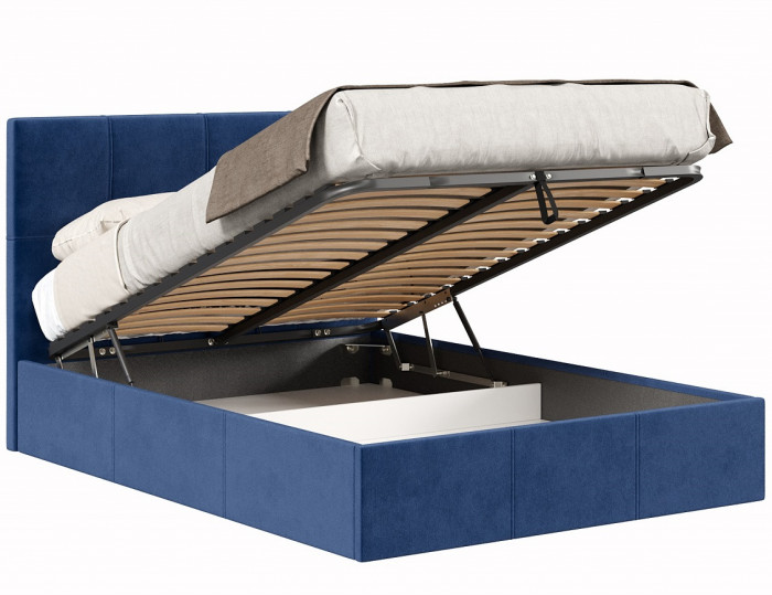 Кровать с подъёмным механизмом 1600 Марсель, темно-синий