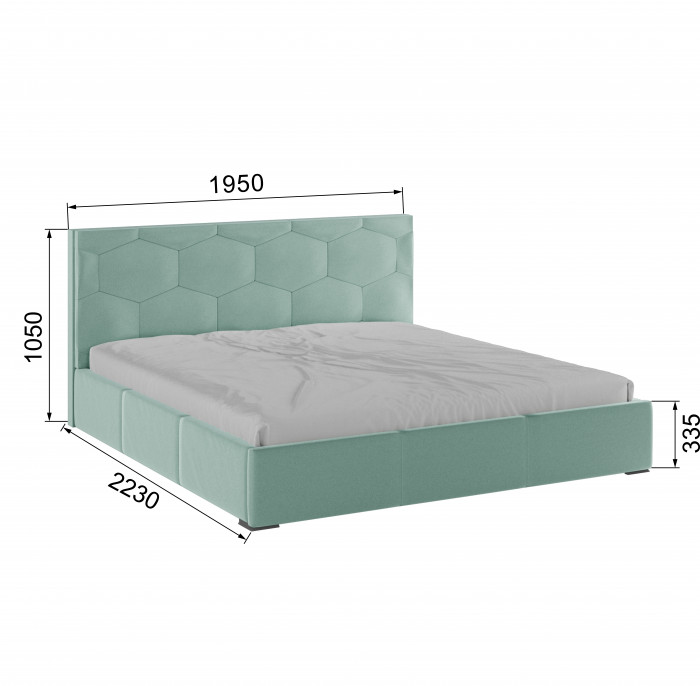 Манука Кровать интерьерная 180 мятный, ортопед