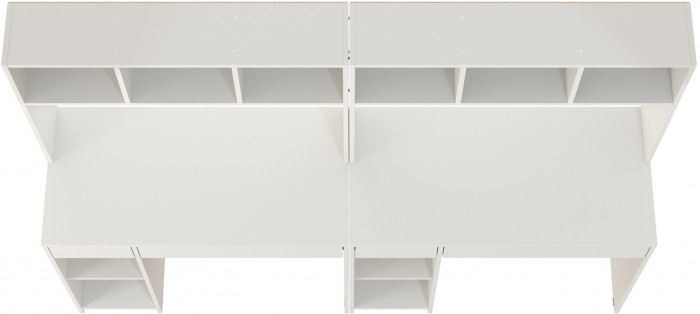 Стол компьютерный Комфорт 12.77F + Стол компьютерный Комфорт 12.77F, цвет белый шагрень, ШхГхВ 200х49,8х147 см., универсальная сборка