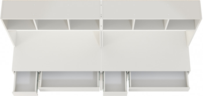 Стол компьютерный Комфорт 12.77F + Стол компьютерный Комфорт 12.77F, цвет белый шагрень, ШхГхВ 200х49,8х147 см., универсальная сборка