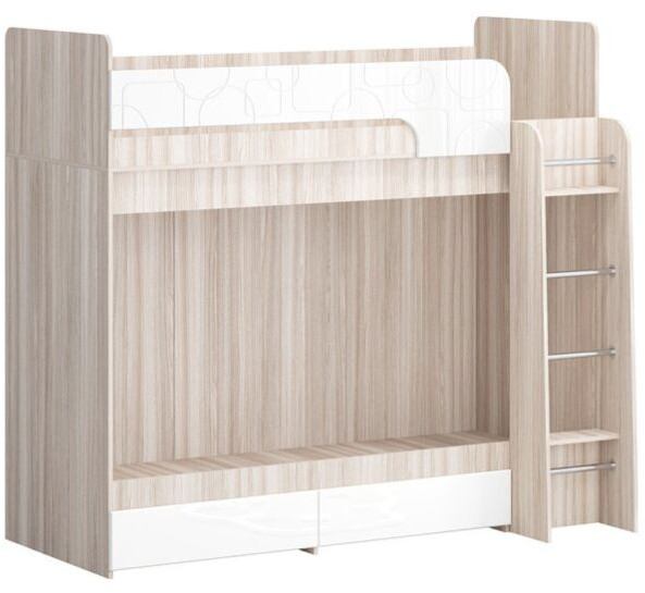Двухъярусная кровать Бемби МДФ NEW, ясень (Лайм глянец, Ясень шимо светлый)