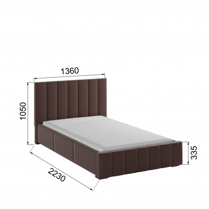 Нега Кровать интерьерная 120 коричневый, ПМ