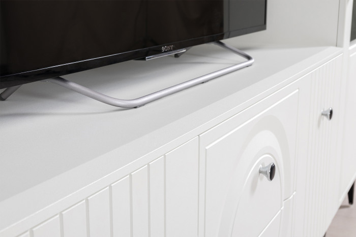 Валенсия Гостиная № 053, ЛДСП белый шагрень/МДФ белый шагрень