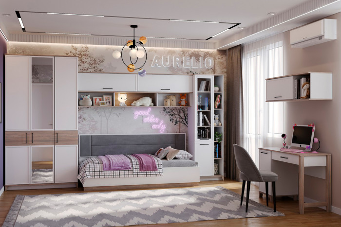 Шкаф навесной Аурелио 15, Белый, Блеквуд Сатиновый