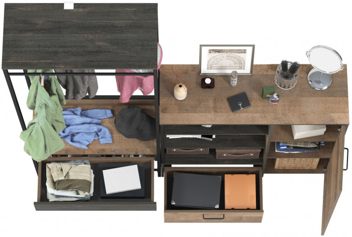 Трувор 15.120 Прихожая + 13.307.01 Комод, дуб гранж песочный/интра