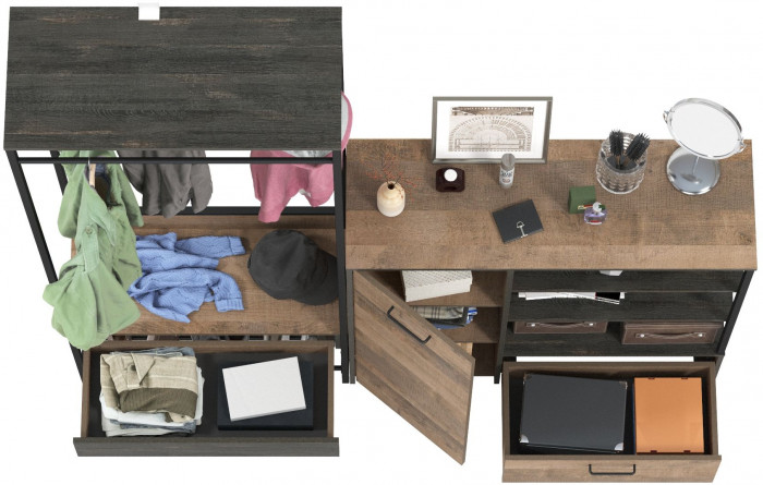 Трувор 15.120 Прихожая + 13.307.01 Комод, дуб гранж песочный/интра