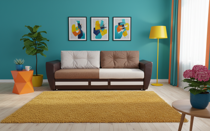 Диван-еврокнижка Амстердам Люкс, 160х195 пружинный блок, велюр/экокожа, комби