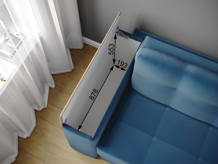 Диван раскладной Нави, атлантида/мдф дуб канадский