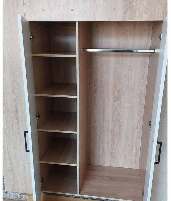 Лео кровать-чердак Ясень анкор светлый / Бодега темный