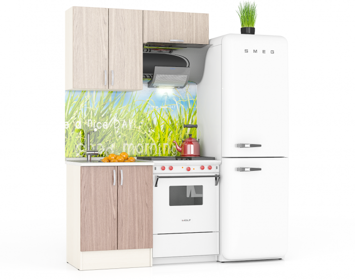 Кухня Мери 02 ШВ600+ШВв600+ШН600, цвет дуб/ясень шимо светлый/ясень шимо тёмный, ШхГхВ 120х30х67 см./60х60х85 см.