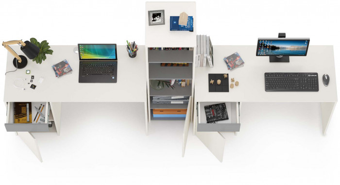 Торонто Компоновка № 15, белый шагрень/стальной серый