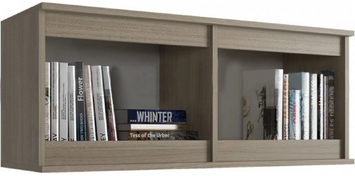 Челси Полка навесная (Антресоль малая) (Белый глянец, Дуб Сонома)