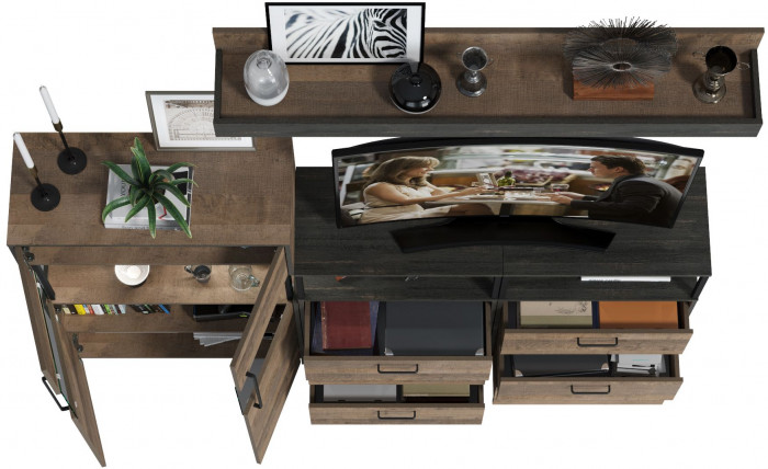 Трувор Гостиная 009, дуб гранж песочный/интра