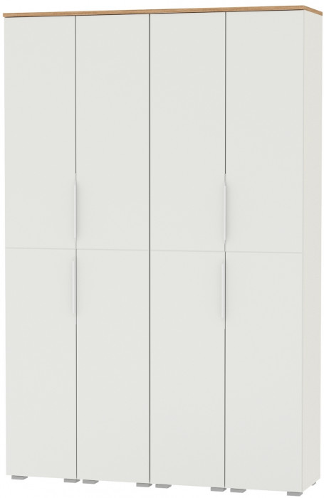 Октава Набор шкафов 45, цвет белый шагрень/дуб крафт золотой/фасады МДФ белый шагрень, ШхГхВ 128,8х35,3х197,6 см., универсальная сборка