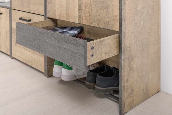 Трувор 15.120 Прихожая + 13.328.02 Шкаф для одежды, дуб гранж песочный/интра