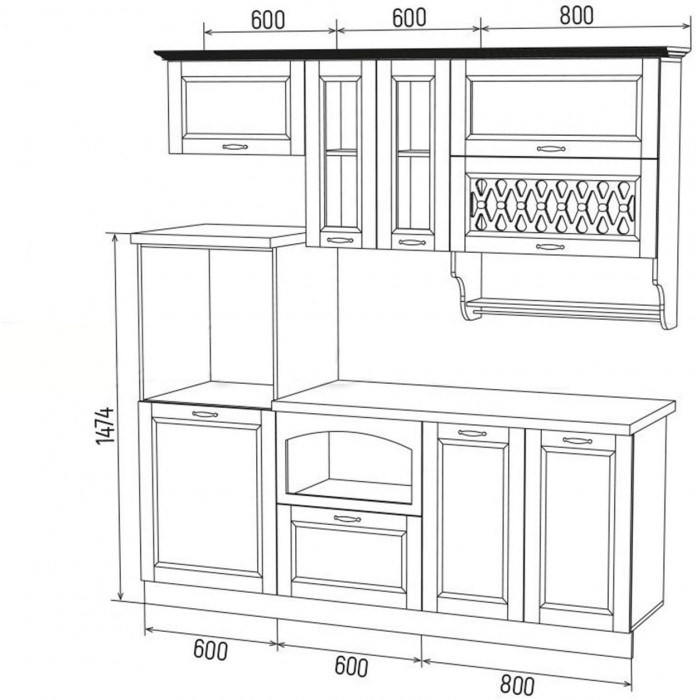 Кухня МДФ 2000 Милано Компоновка №3 (Шарли бриз)