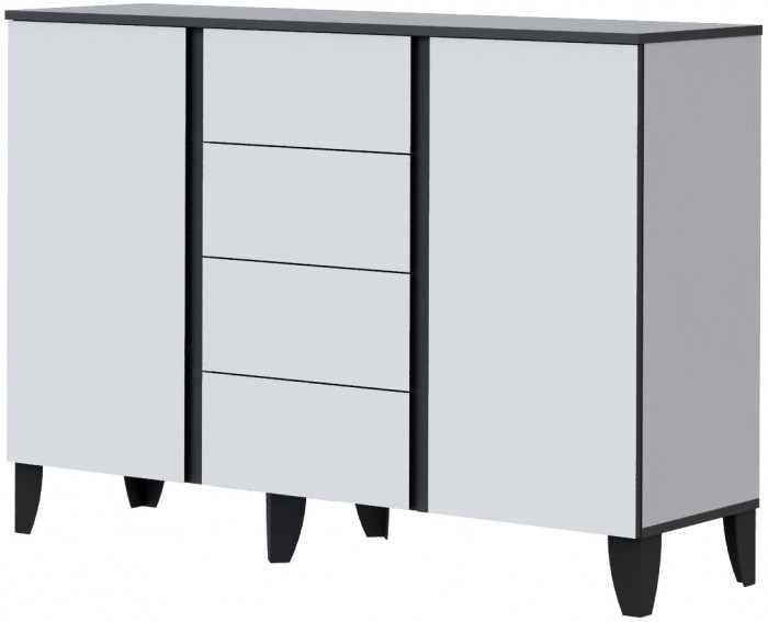 Модульная Гостиная Амара, композиция 2, Белый/Графит серый