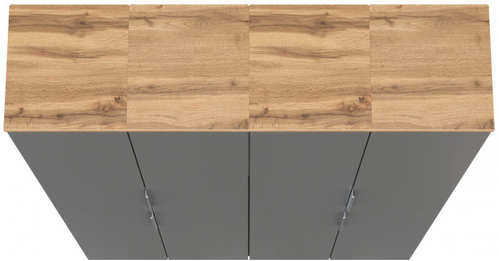 Октава Набор шкафов 45, цвет серый графит/дуб крафт золотой/фасады МДФ серый графит, ШхГхВ 128,8х35,3х197,6 см., универсальная сборка