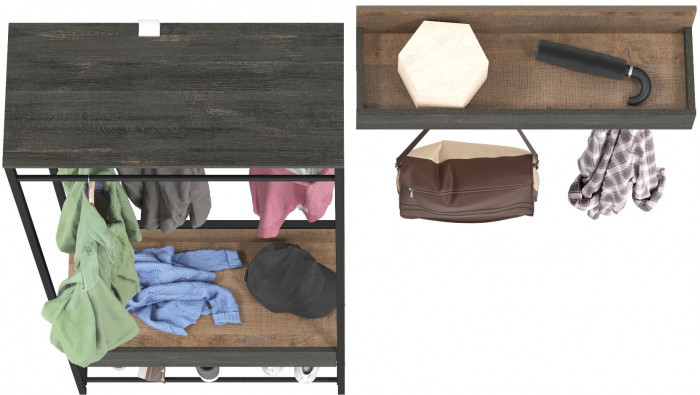 Трувор 15.120 Прихожая + 15.04 Вешалка, дуб гранж песочный/интра