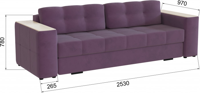 Диван раскладной Нави, винный/мдф клен кремовый