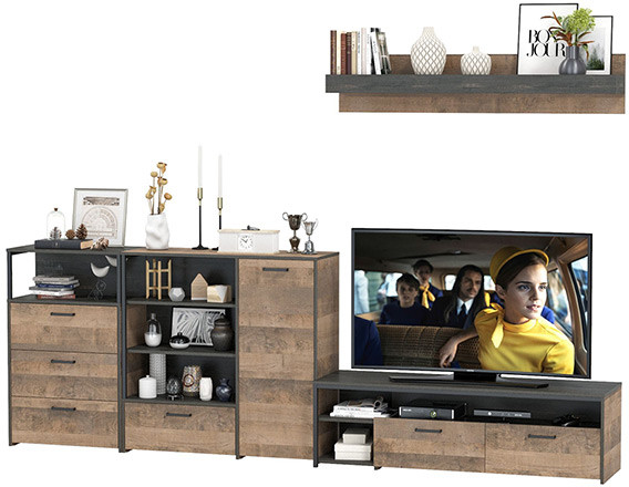 Трувор Гостиная 012, дуб гранж песочный/интра