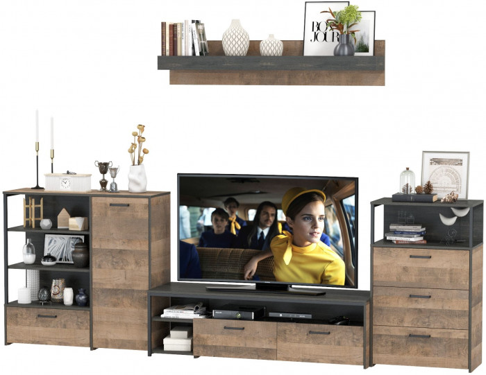 Трувор Гостиная 012, дуб гранж песочный/интра