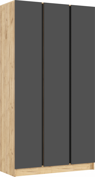 Келвин Шкаф 3-х створчатый (1200) (Графит, Дуб Крафт)