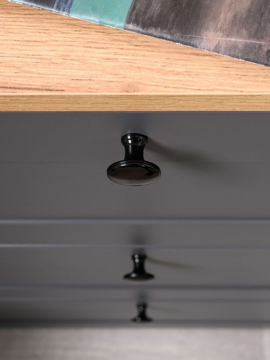 Остин 16.240 Комод, цвет серый графит/дуб крафт золотой, ШхГхВ 160,1х41,9х75,4 см. (шесть выдвижных ящиков)