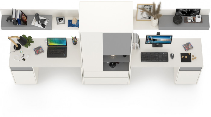 Торонто Компоновка № 18, белый шагрень/стальной серый