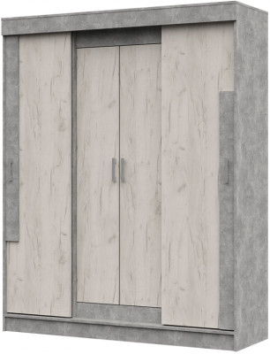 Гамма ШК-01 шкаф-купе (1,598х2,1х0,52) дуб крафт белый/ателье светлый