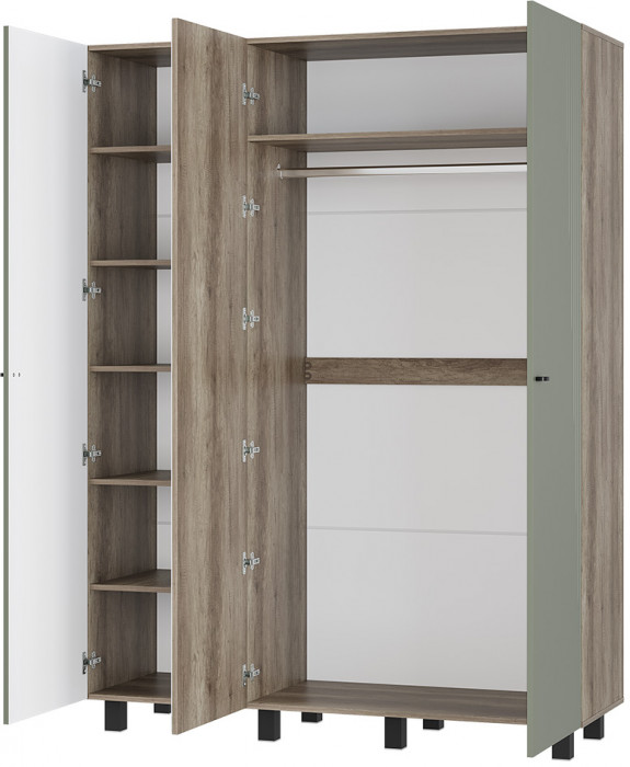 Шкаф 3-х створчатый "Олива" ШК-08 Дуб каньон/МФ12 Эвкалипт