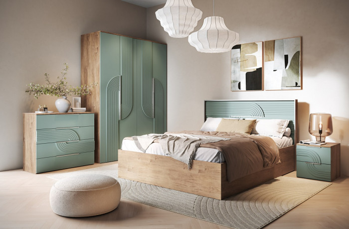 Модульная спальня "Монтиз" - Дуб мадура/Эвкалипт