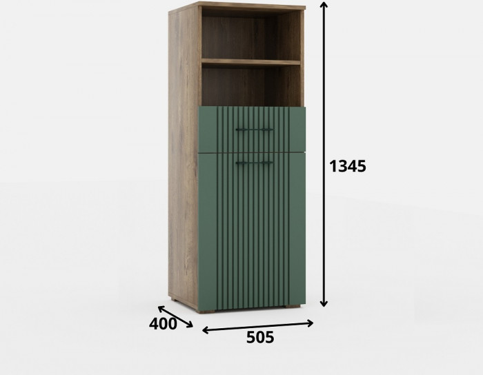 Тумба высокая для гостиной "Монреаль" - Антарцит/Дуб канадский арктик