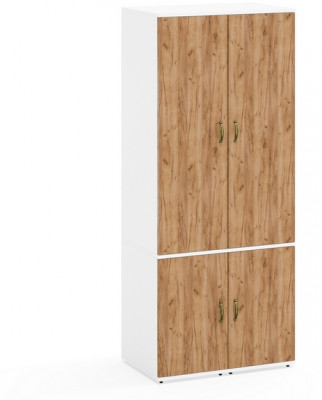 Лидер-8 Пенал МД 23Б 2 шт., белый шагрень/крафт золото