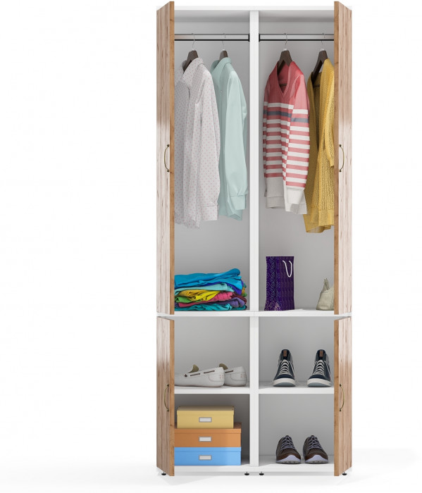 Лидер-8 Пенал МД 23Б 2 шт., белый шагрень/крафт золото