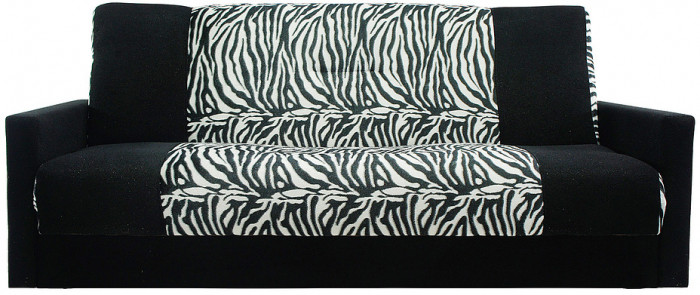 Раскладной диван-кровать, прямой, книжка, велюр, Честер зебра 120