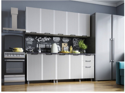 Кухонный гарнитур Кампео 2,0м Белый снег