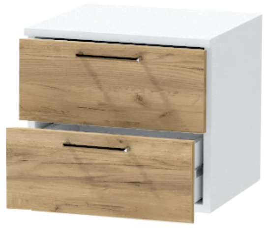 Тумба-6 прикроватная подвесная "Иннэс-7", Белый/Крафт золотой