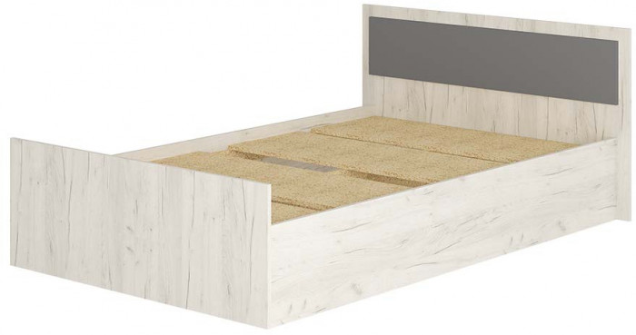 "Фиеста" кровать 1,2м LIGHT (1350х750х2032) дуб крафт белый