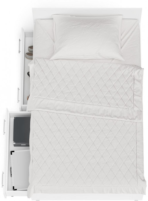 Мори Кровать с ящиками 1200, белый