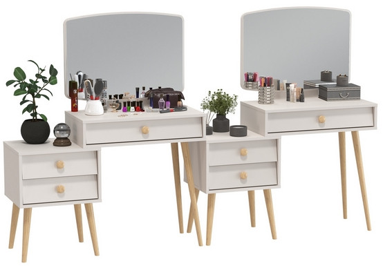 Афина Спальня Трюмо х 2, цвет кашемир серый, ШхГхВ 2х105х38,6х129 см., универсальная сборка