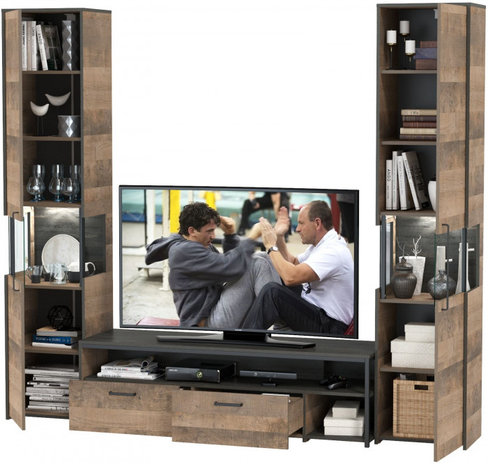 Трувор Гостиная 018, дуб гранж песочный/интра