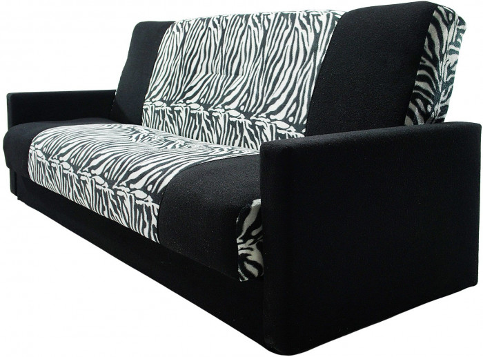 Раскладной диван-кровать, прямой, книжка, велюр, Честер зебра 140