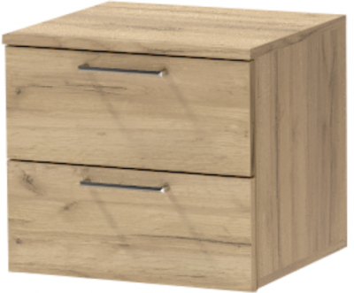 Тумба-6 прикроватная подвесная "Иннэс-7", Дуб крафт золотой