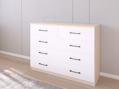 Комод 04/16 120х40х90 Дуб молочный/Белый