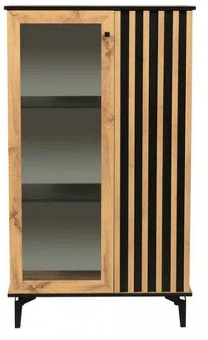 Шкаф комбинированный Либерти 51.03 (опора h150) Дуб вотан/Черный